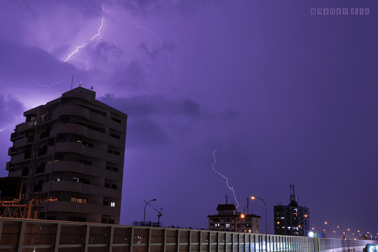 作品：そら：街に落ちる雷 20240825